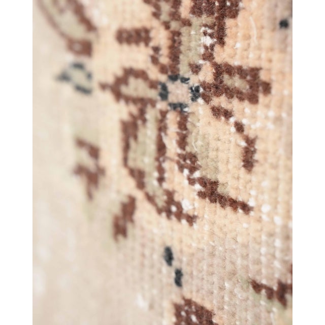 Textile 1970s Vintage Turkish Oushak Handmade Wool Cotton Brown Area Rug For Sale - Image 7 of 11