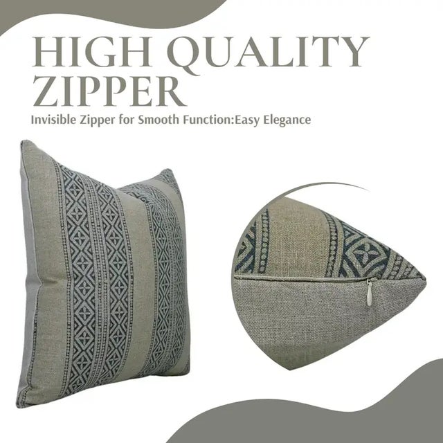 Not Yet Made - Made To Order Fabdivine Artisan Block Print Throw Pillow Cover 20x20 Inch Thick Linen-Kaju Katali For Sale - Image 5 of 5