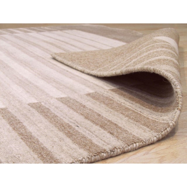Indian 12x15 Rhea Quinn Brown Geometric Modern Handmade Wool & Viscose Carpet Rug For Sale - Image 3 of 5