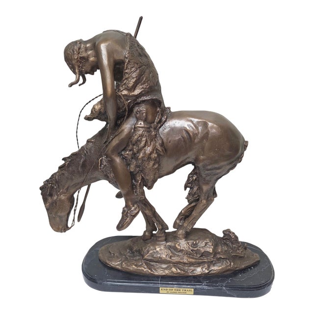 An iconic bronze sculpture after James Earle Fraser’s End of the Trail, one of the most recognizable works in American...
