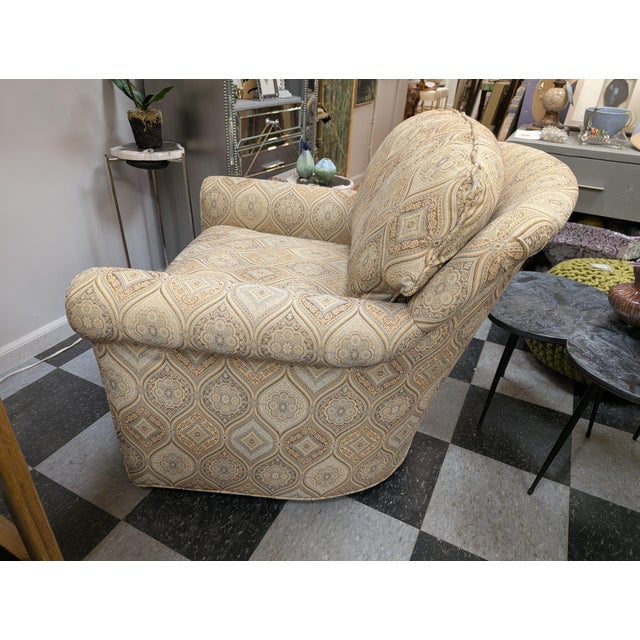 Transitional Pair of Barrel Chairs For Sale - Image 3 of 13