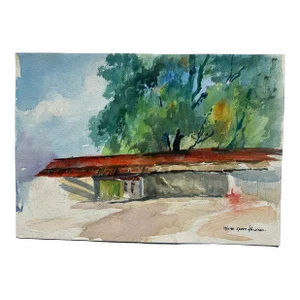 Beach Cottage Watercolor by Thelma Speed Houston