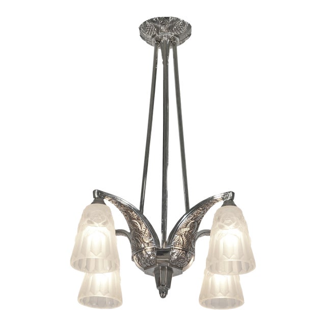 French Art Deco Chandelier by Degue & Vandamme 1920s France For Sale