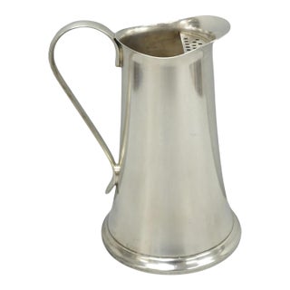 Vintage Sheffield Usa Silver Plated Mid Century Modern Tapered Water Pitcher For Sale