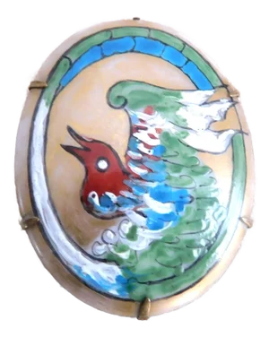 Art Nouveau Hand-Painted Limoges Porcelain Gold and Turquoise Bird Brooch Pin