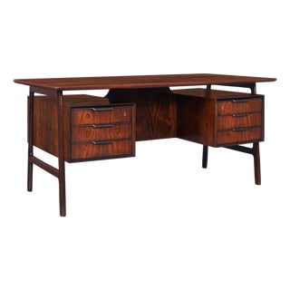 Danish Modern Floating Top Rosewood Desk Modern 75 by Gunni Omann For Sale