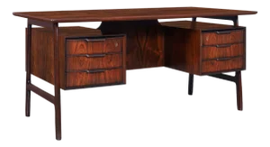 Danish Modern Floating Top Rosewood Desk Modern 75 by Gunni Omann
