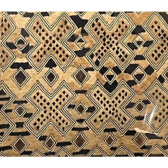 Framed Kuba Weaving, 1950s For Sale - Image 3 of 5