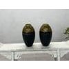 Large Artisan Ceramic Vases with Olive-Taupe and Black Drip Glaze Finish - A Pair For Sale - Image 15 of 18