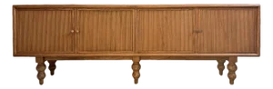 Oak Fluted Four-Door Sideboard Credenza