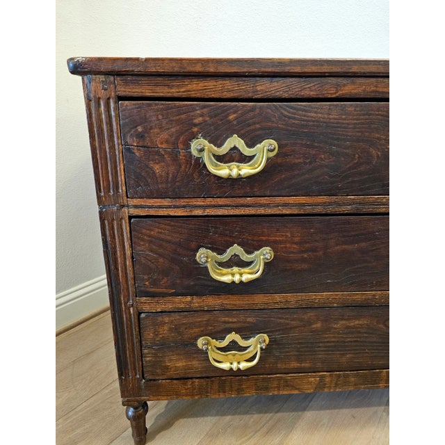 Brass 18th Century Rustic Italian Neoclassical Chest of Drawers Commode For Sale - Image 8 of 12