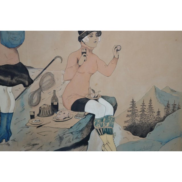 French School of the 20th Century “The Mountaineers’ Picnic” For Sale - Image 4 of 10