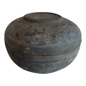 Chinese Han Dynasty Earthenware Covered Vessel, Circa 206 b.c. - 220 a.d.