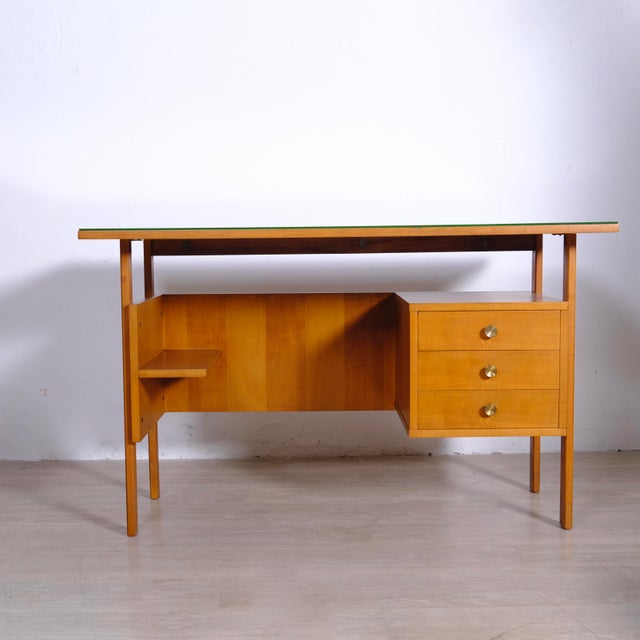 Mid-Century Modern Italian Desk and Chair Set, 1950s, Set of 2 For Sale - Image 11 of 18