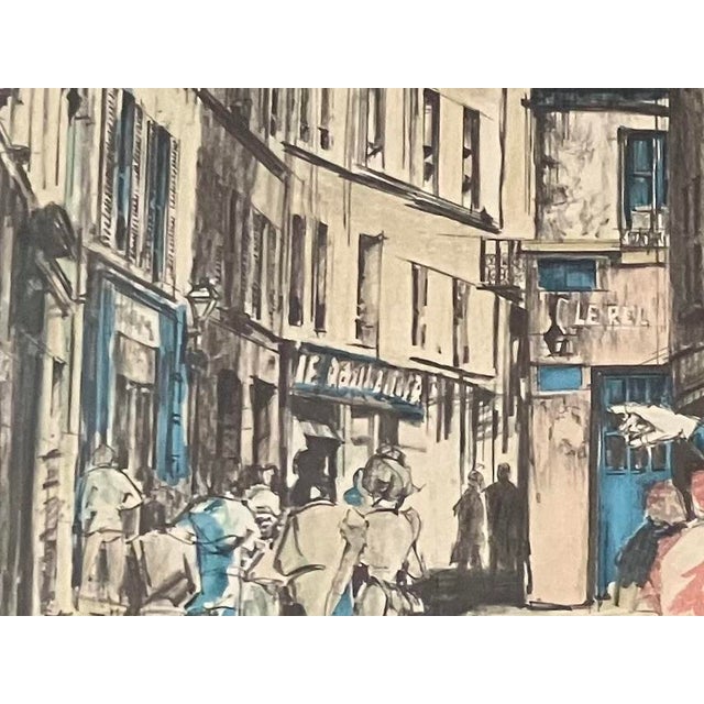 1930s Parisian Street Scene, Artists Proof by Etienne Julia. Signed & Framed For Sale In Monterey, CA - Image 6 of 13