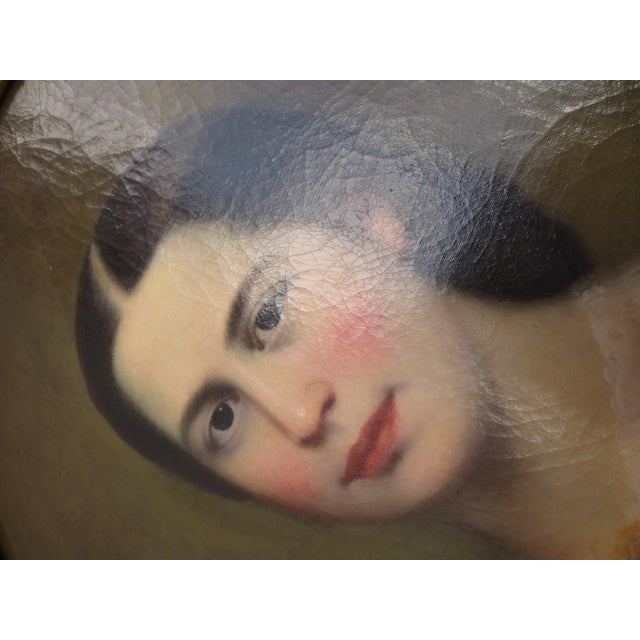 Beaux-Arts Mid-19th Century Ladies Portrait in Period Frame For Sale - Image 3 of 12