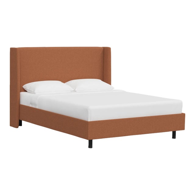 Jordan California King Wingback Platform Bed in Zuma Terracotta For Sale