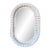 Vintage White Wicker Oval Wall Mirror For Sale