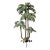 Vintage Tole Palm Tree Floor Lamp With Triple Trunk Design For Sale
