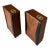 Solid American Walnut Vintage Bookends With Black Accents & Red Felt Bottoms For Sale