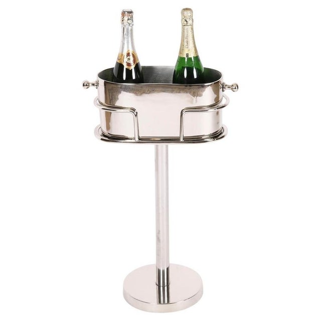 Vintage Silver-Plated Champagne Cooler on Stand, 20th Century For Sale - Image 14 of 14