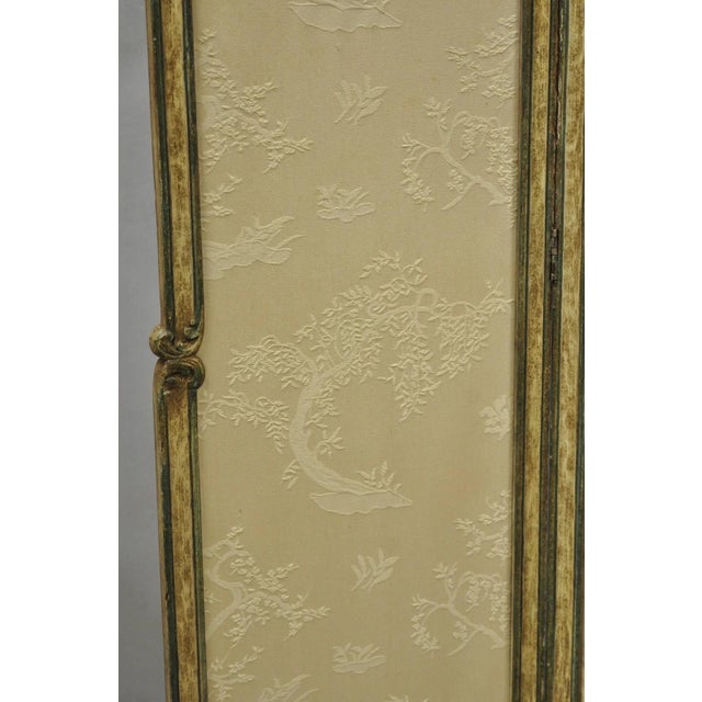Antique French Louis XV Hand Painted Petite 3 Panel Folding Dressing Screen For Sale - Image 14 of 18