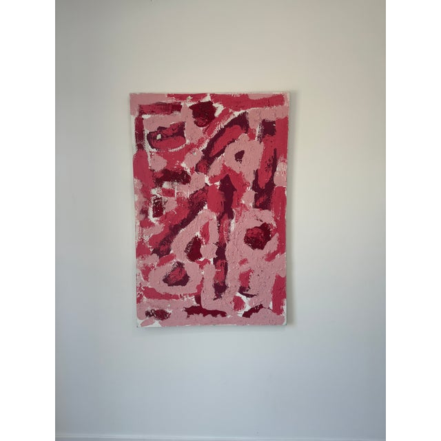 This is one of a series of 3. The brushwork and paint thickness are super well done and the color is amazing red to coral...