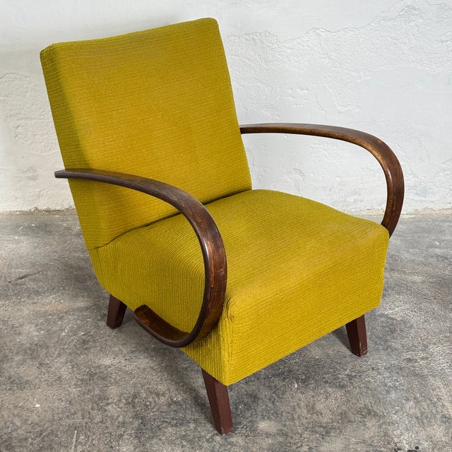 Czechoslovak Art Deco Type C Armchair by Jindrich Halabala, 1930s For Sale - Image 9 of 9