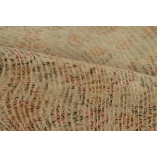 Antique Turkish Rug With Intricate Floral Play in Beige & Pastels - Rug & Kilim For Sale In New York - Image 6 of 7
