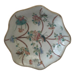 Mid 19th Century Chinese Famille Rose Porcelain Offering/Alter Dish For Sale