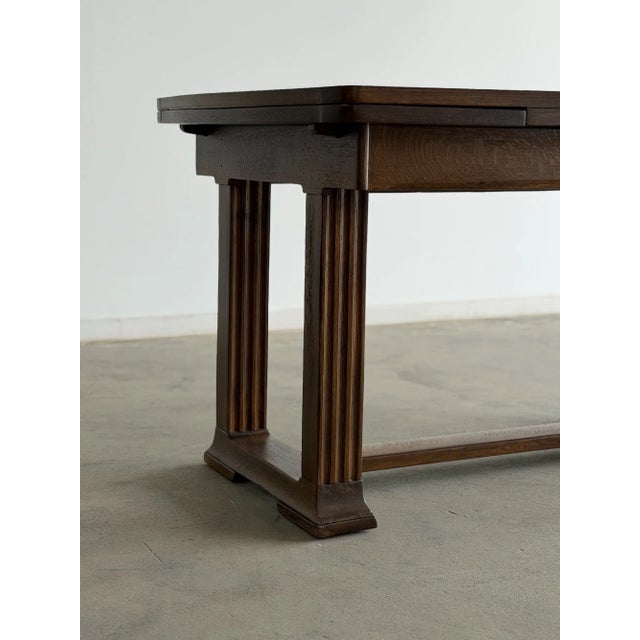 1940s Oak Draw Leaf Table For Sale - Image 9 of 11