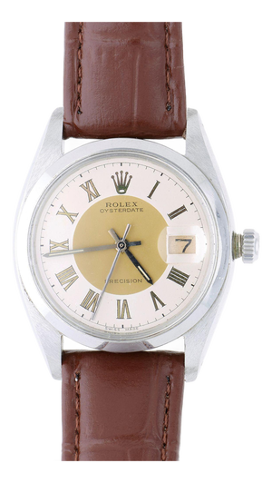 1950s Rolex Oysterdate Precision 6694 Two-Tone Tuxedo Dial Circa 1959 Vintage Watch