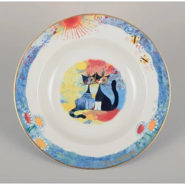 Soup Plates with Cat Motifs by Rosina Wachtmeister for Goebel, Germany, Set of 6 For Sale - Image 6 of 9