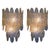 A stunning pair of 1960s glass disk sconces made in Murano, Italy. Designed by well known Italian designer Gino Vistosi...