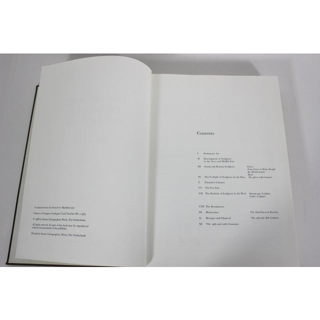 Textile 1968 the History of World Sculpture by Germain Bazin Hard Cover Coffee Table Book With Taupe Linen Cover and Gold Lettering For Sale - Image 7 of 12