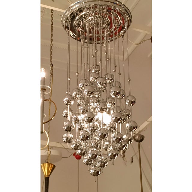 Metal Ball Chandelier by Verner Panton for J. Luber, Denmark, 1970s For Sale - Image 7 of 9