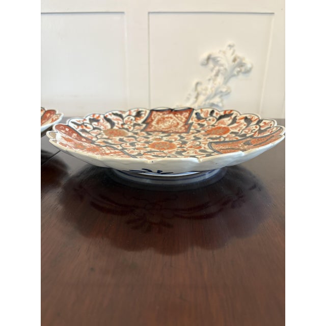 Antique Japanese Hand Painted Imari Plates, 1860s, Set of 2 For Sale - Image 4 of 14