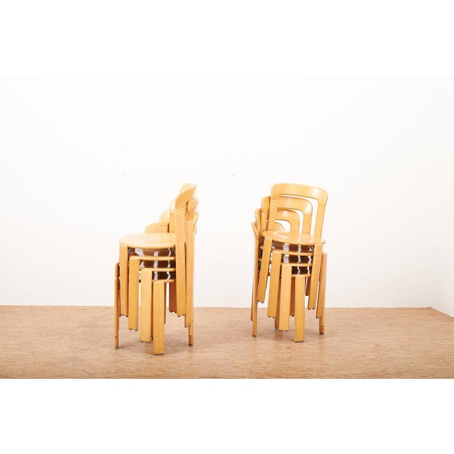Stackable Wooden Chair by Bruno Rey for Dietiker, 1971 For Sale - Image 12 of 14