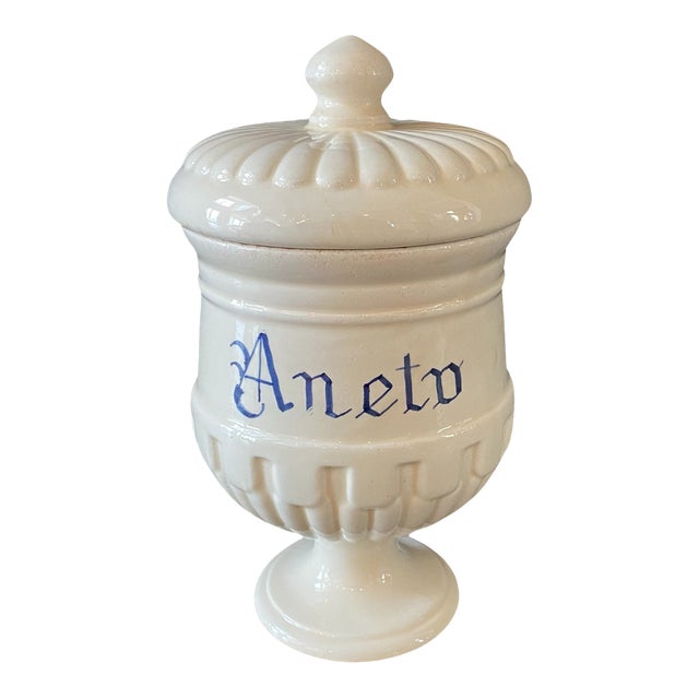 Antique Italian Apothecary Jar Venetian Aneto Porcelain Urn Large For Sale