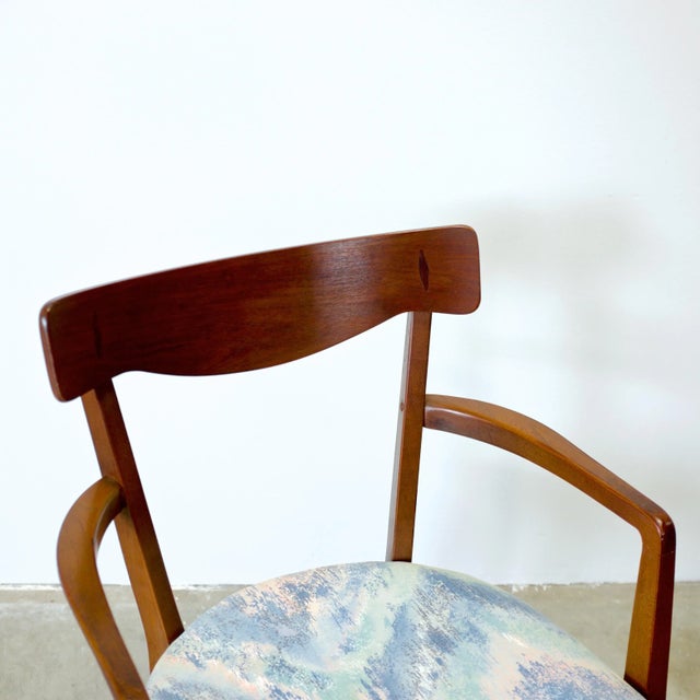 American of Martinsville "Dania Ii" or "Dania 2" Set of 5 Walnut & Rosewood Dining Chairs Designed by Merton Gershun For Sale - Image 12 of 12