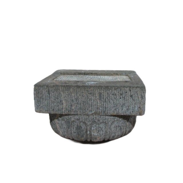 Gray Antique Chinese Hand Carved Stone Pedestal For Sale - Image 8 of 12