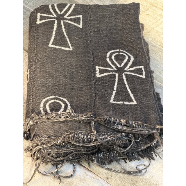 Vintage African Mudcloth. Hand woven Malian cotton fabric is traditionally hand-dyed by a tribe in West Africa. Multiple...