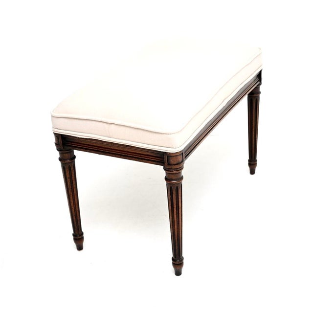 Vintage French Upholstered Stool, 1930 For Sale - Image 3 of 7