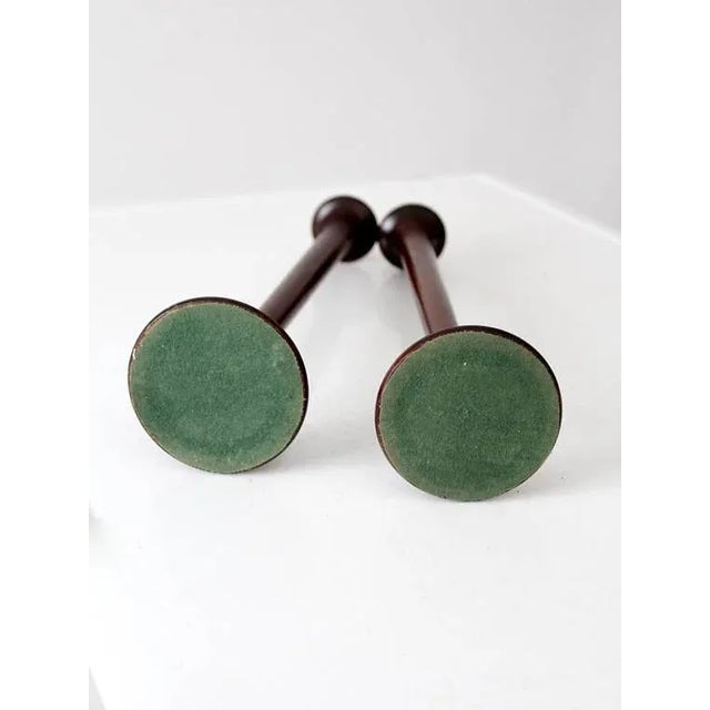 Vintage Wooden Candleholders For Sale - Image 6 of 7