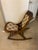 Victorian Vintage Victorian Carved Walnut and Upholstered Folding Rocking Chair For Sale - Image 3 of 12