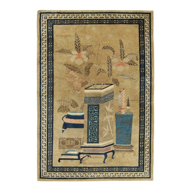 Antique Chinese Peking Wool Rug by Rug & Kilim, Scholar's Table, 1900–1909 For Sale