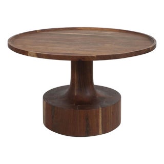 Solid acacia turned wood coffee table For Sale