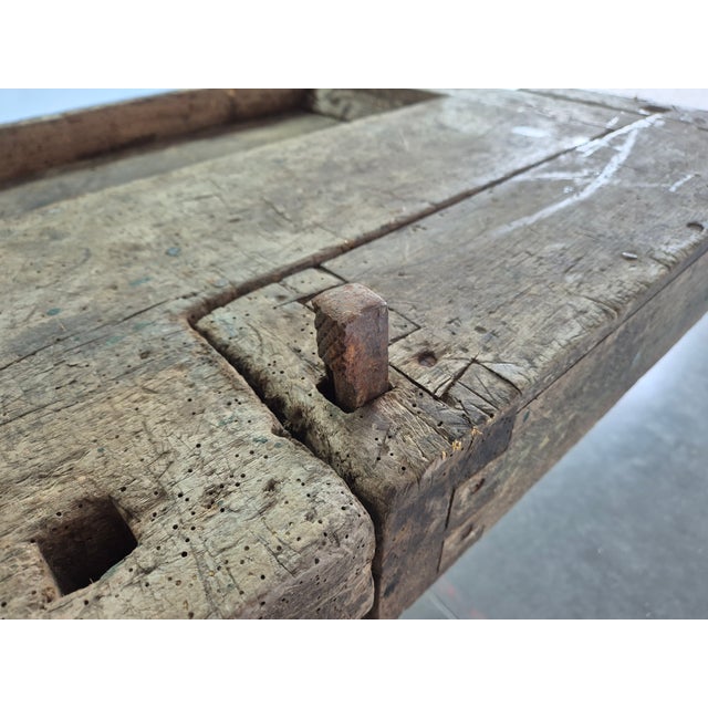Industrial Antique Carpenter's Workbench, 1920s For Sale - Image 3 of 18