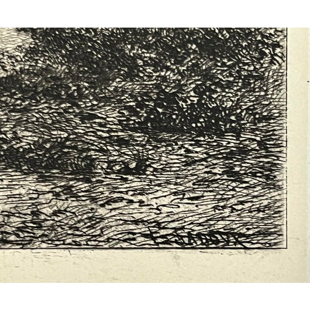 Printmaking Materials Antique Etching of French Chateau Rochefoucauld by Eugène Sadoux C. 1860 For Sale - Image 7 of 7