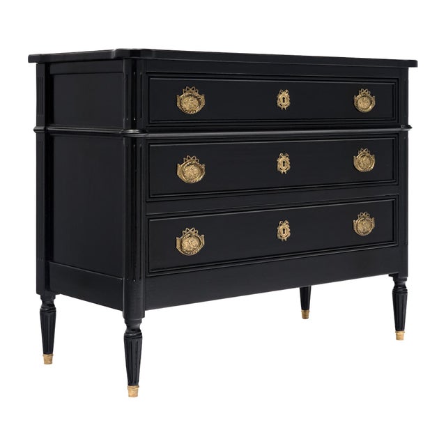 Chest of drawers from France in the Louis XVI style. This piece is made of solid wood construction, primarily mahogany....